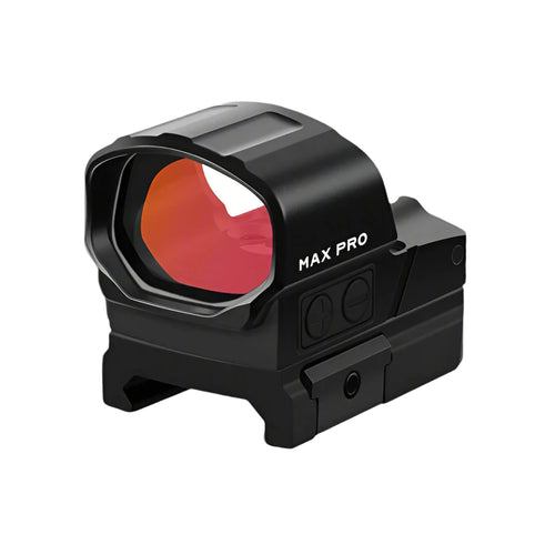 Max Pro red dot sight on a white background