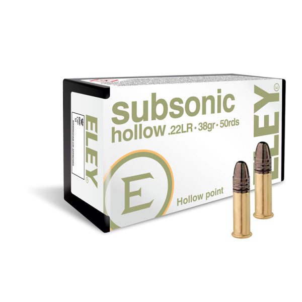 Eley .22LR Subsonic Hollow Point 38GR 1040FPS